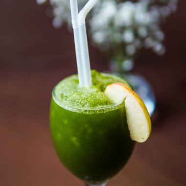 Green mint lemonade with apple cocktail