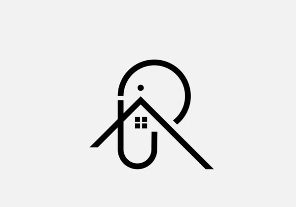 Brief Haus Logo Vogel Form Vektor Monogramm Logo Vorlage — Stockvektor