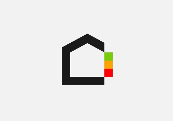 Fastighetshus Vektor Monogram Logotyp Mall — Stock vektor