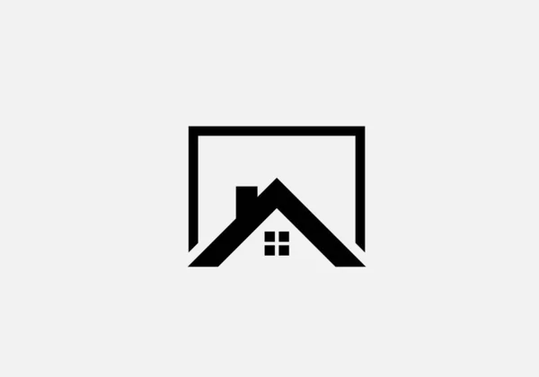 Modelo Logotipo Monograma Vetor Casa Imobiliária — Vetor de Stock