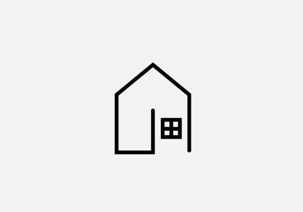 Modelo Logotipo Monograma Vetor Casa Imobiliária — Vetor de Stock