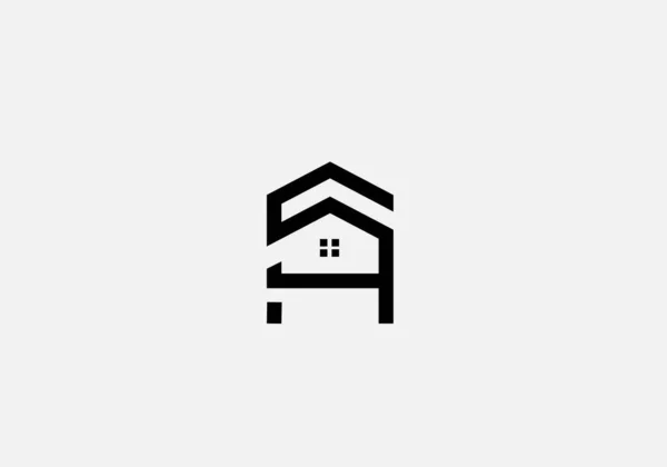 Home Carta Logo Real Estate Design Vector Casa Alfabeto Criativo — Vetor de Stock