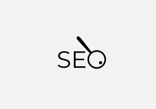 Seo Multi Colore Logo Piatto Con Lente Ingrandimento Freccia — Vettoriale Stock