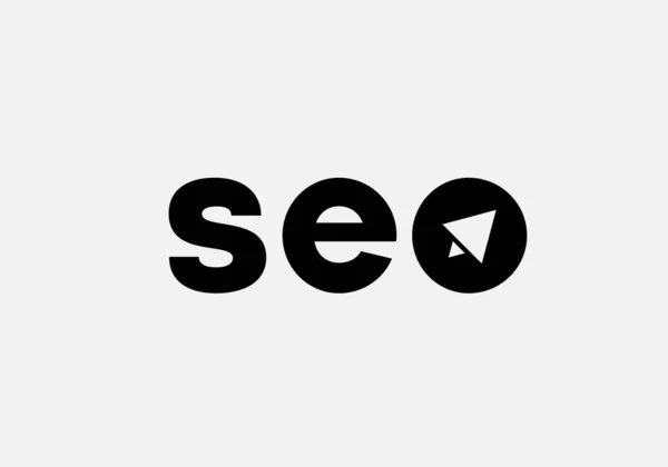 Seo Multi Cor Logotipo Plano Com Plano Papel Seta — Vetor de Stock