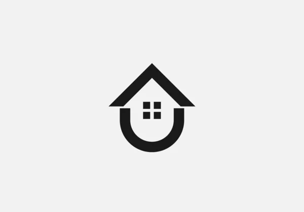 Letter Icon House Logo Monogram Vector Template — Stock Vector