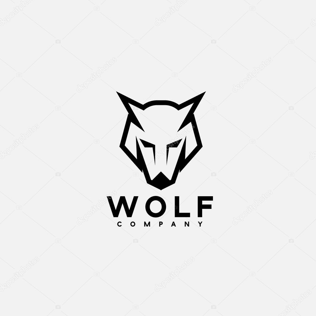 Abstract luxury wolf head vector monogram logo design template