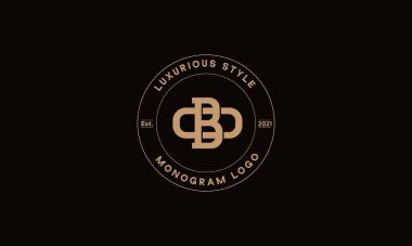 BO OR OB soyut amblem vektör logo şablonu