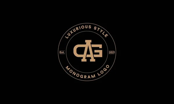 Monograma Alfabeto Abstrato Emblema Vetor Logotipo Modelo — Vetor de Stock