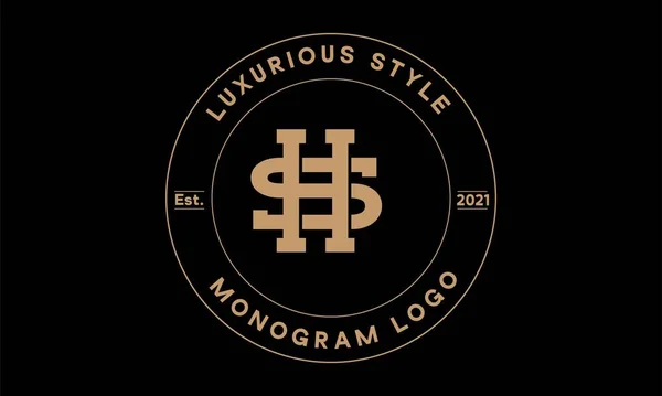 Monogram Abstract Emblem Vector Logo Template — 图库矢量图片