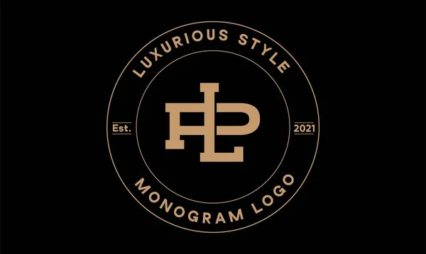 Monogram Abstract Emblem Vector Logo Template — Stock Vector