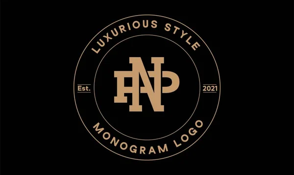 Monogram Abstract Emblem Vector Logo Template — 스톡 벡터