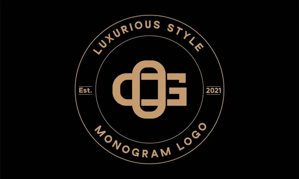 Идти Монограмма Абстрактный Шаблон Эмблемы Вектор Логотипа — стоковый вектор