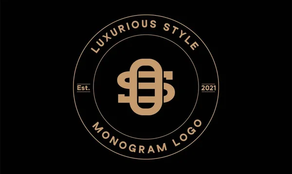 Monogram Abstract Emblem Vector Logo Template — 图库矢量图片