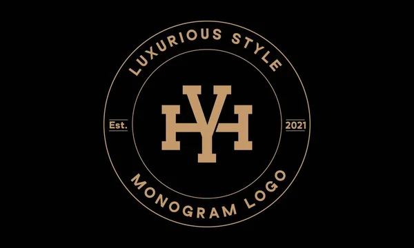 Monogram Abstract Emblem Vector Logo Template — Stock Vector