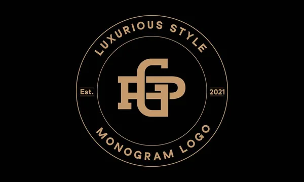 Monograms Abstract Emblem Vector Logo Template — 스톡 벡터