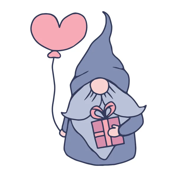 Trendig Valentinsk Tomte Vector Alla Hjärtans Dag Hälsning Clipart För — Stock vektor