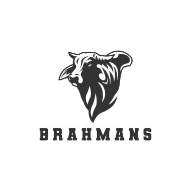 Brahman inek logosu, vektör logosu.