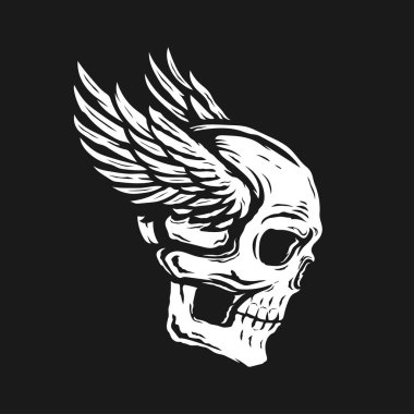 Kafatasının yan kemikleri kanatlı. vektör illüstrasyonu