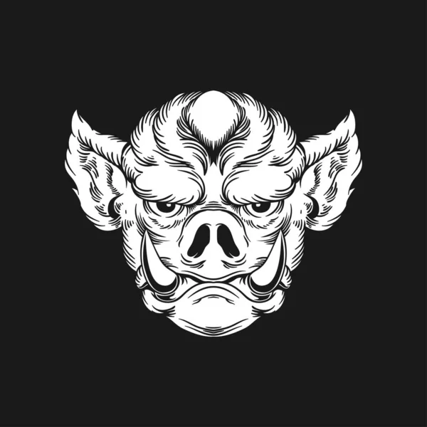 Ilustracja Wektora Ręki Świni Logo Zwierzęcia — Wektor stockowy