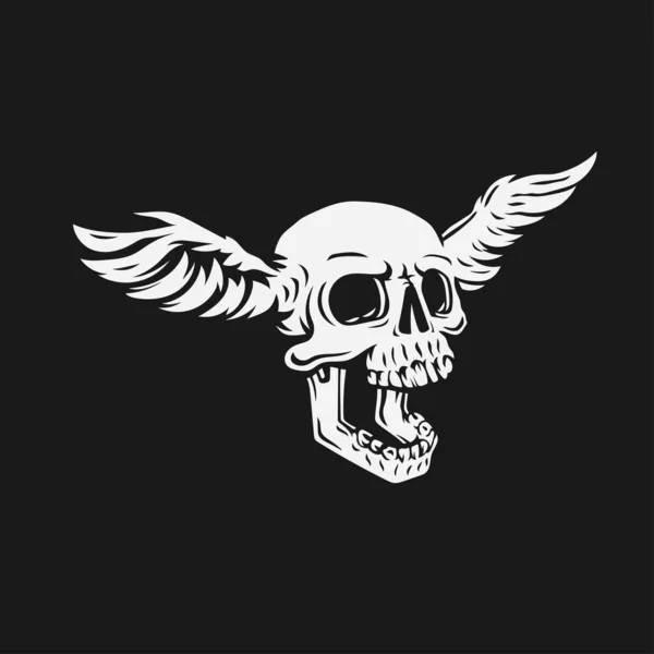Skull With Wings - Emo Style Royalty-Free Stock Image - Storyblocks