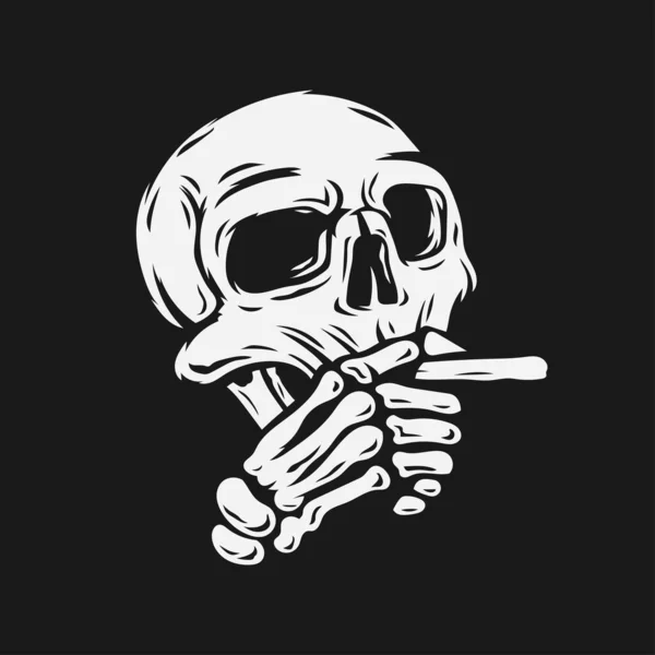 skull smoke cigarette vector illustration background