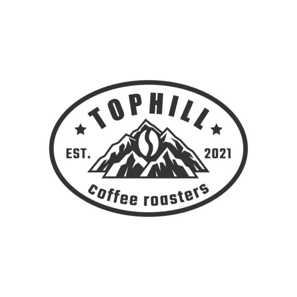 Top Hill Kawy Vintage Projekt Logo — Zdjęcie stockowe