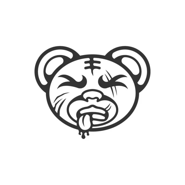 Martwa Głowa Niedźwiedź Ikona Wektor Logo — Zdjęcie stockowe