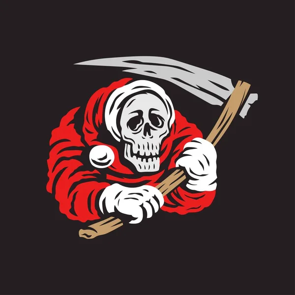 Santa Claus Grim Reaper Vector Illustratie — Stockvector