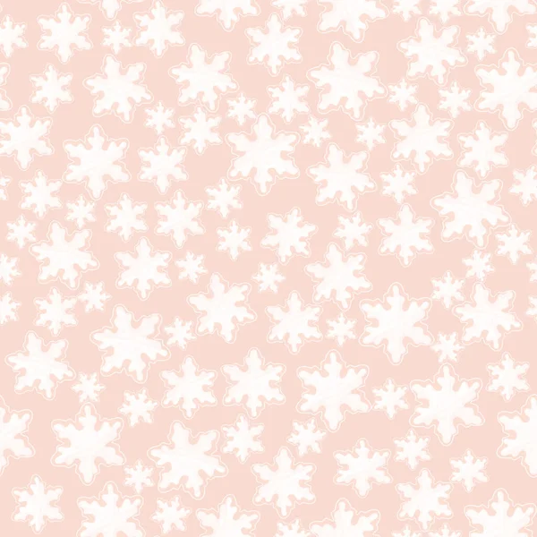 雪のシームレスなパターン 繊細なクリスマスの背景 パステル冬の背景 — ストック写真