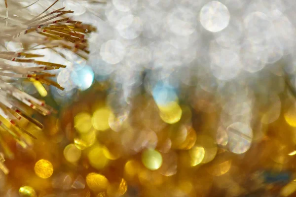 Bokeh Feriado Amarelo Branco Abstrato Desfocado Ano Novo Fundo Natal — Fotografia de Stock