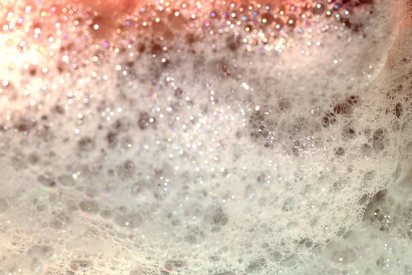 Özgeçmiş Yaratmak Için Sabunlu Köpüğün Bulanık Görüntüsü Çok Renkli Baloncuklu — Stok fotoğraf