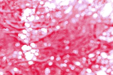 Kırmızı Bokeh soyut ışık arkaplanı. Bulanık beyaz arkaplan. Mutlu Noel Sevgililer Günü.