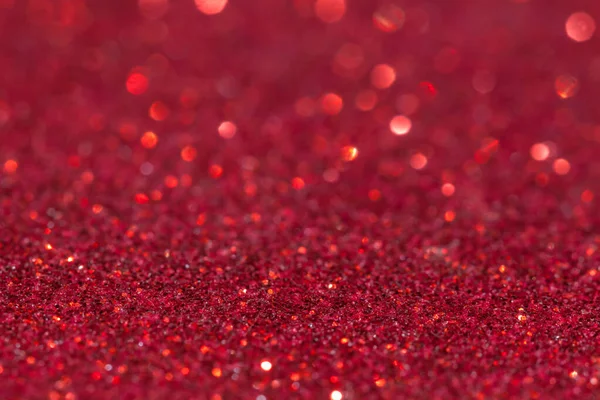 Defocused Red Glitter Background Fényes Piros Háttér Karácsonyi Kártya Fénysugár — Stock Fotó