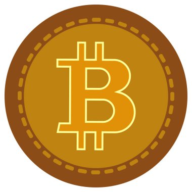 Bitcoin simgesi ödeme sembolünü imzalar. Kripto para birimi logosu. Resimler beyaz arkaplanda izole edildi. Bitcoin simgesi, vektör işareti, ödeme sembolü, bozuk para logosu. Kripto para birimi, sanal elektronik para,