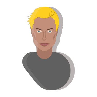 Beyaz arka planda izole edilmiş yakışıklı bir genç. Genç bir adamın yakışıklı görüntüsü. Genç bir adamın kafası..