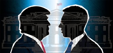 ABD Başkanı Donald Trump ve Finlandiya Cumhurbaşkanı Alexander Stubb ve Beyaz Saray önünde.