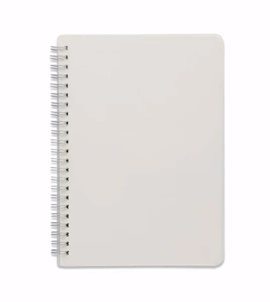 Bovenaanzicht Geopende Afbeelding Van Spiraal Blanco Notebook Witte Notitieblok Geïsoleerde — Stockfoto