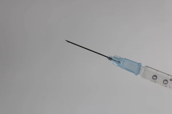 Syringe Needle Drop Medicine Tip Checking Air — Stock Photo, Image