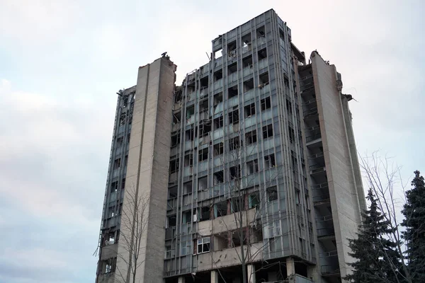 Moskau Russland November 2020 Abriss Eines Alten Bürohochhauses Der Wolokolamsker — Stockfoto