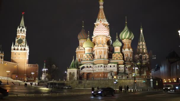 Mosca Russia Gennaio 2021 Cattedrale Intercessione San Cattedrale Basilio — Video Stock