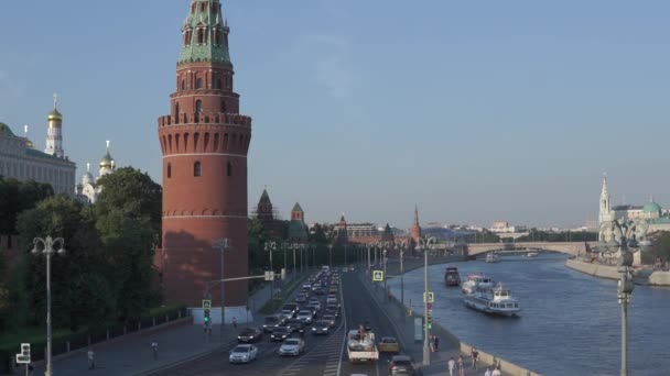 Moszkva Oroszország 2021 Július Kreml Töltés Moszkva Kreml Látnivalók Turisztikai — Stock videók