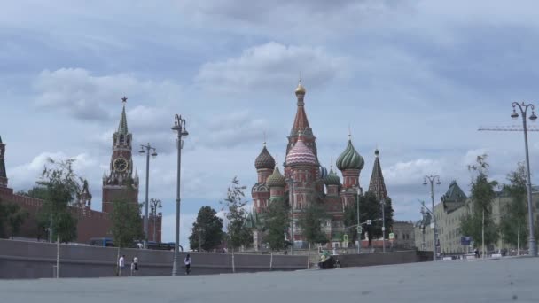 Moskva Rusko Červenec 2021 Basilova Katedrála Rudém Náměstí Moskvě Turistické — Stock video