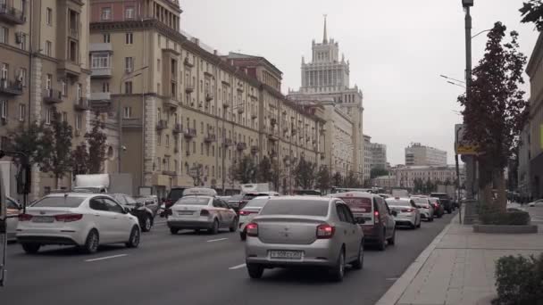 Mosca Russia Settembre 2021 Giornata Autunnale Mosca Traffico Trasporto Gente — Video Stock