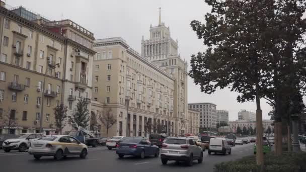 Mosca Russia Settembre 2021 Giornata Autunnale Mosca Traffico Trasporto Gente — Video Stock