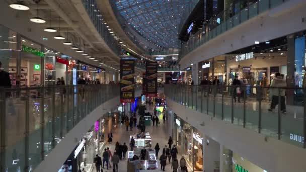 Moscú Rusia Septiembre 2021 Dentro Moderno Centro Comercial Edificio Varios — Vídeos de Stock