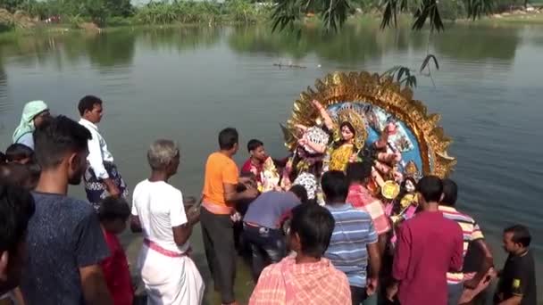 Kolkata Bengala Occidental India Octubre 2020 Final Puja Ídolo Diosa — Vídeos de Stock