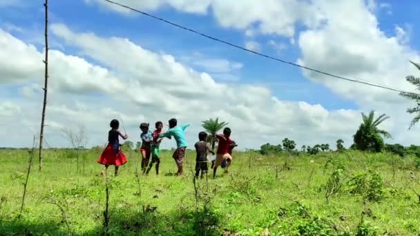 Belle Vue Sur Nature Automne Dans Bengale Occidental Groupe Enfants — Video