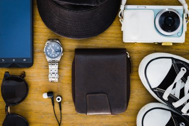 Öğeleri ile seyahat aksesuarları