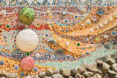 Soyut duvar mozaik (Wat Phra That Pha Son Kaew) Phitsanulok tayland