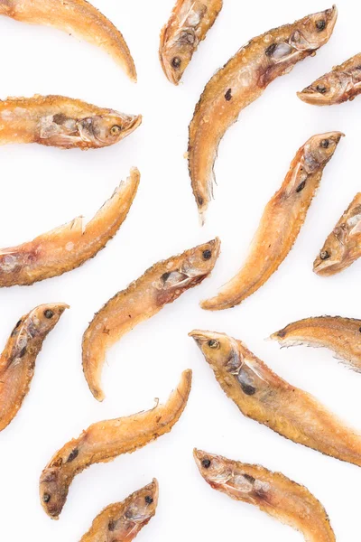 Cibo Tailandese Fritto Sheatfish Croccante Delizioso Isolare Sfondo Bianco — Foto Stock